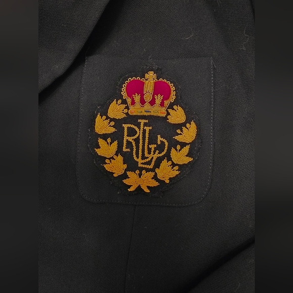 Ralph Lauren Women's Navy and Gold Stately Luxe Blazer ~ Size 8 Petite - Picture 11 of 16